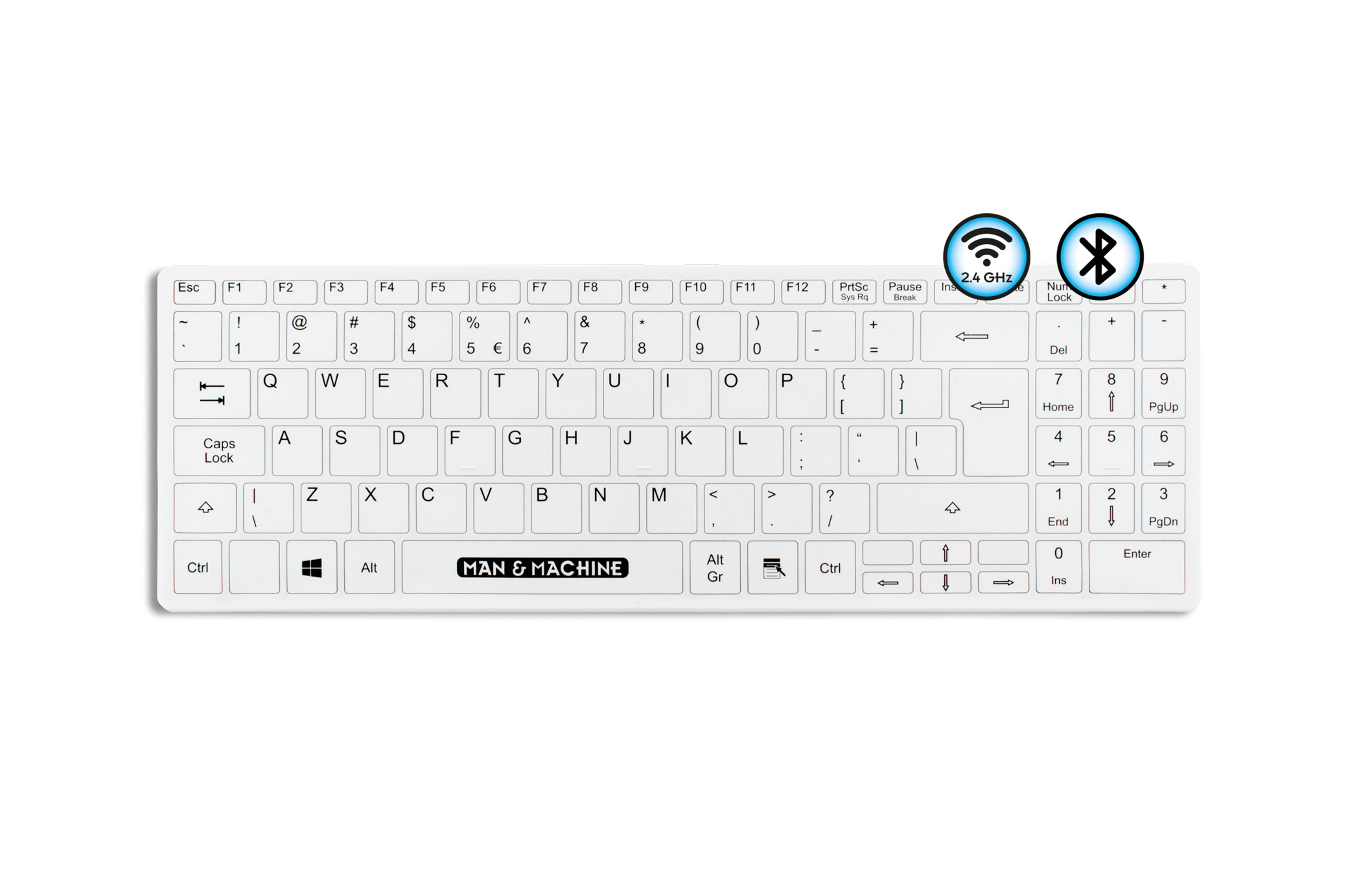Man & Machine It's Cool Flat Wireless Medizinische Tastatur (DE)